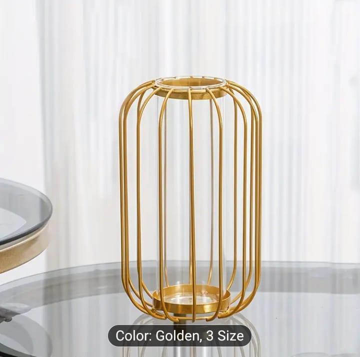 Golden Geometric Vase for Home Decor Pakistan